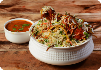 Cooking Up Deliciousness: Every Forkful of Our Chicken Dum Biryani Brings Flavor and Tradition to Your Plate.
